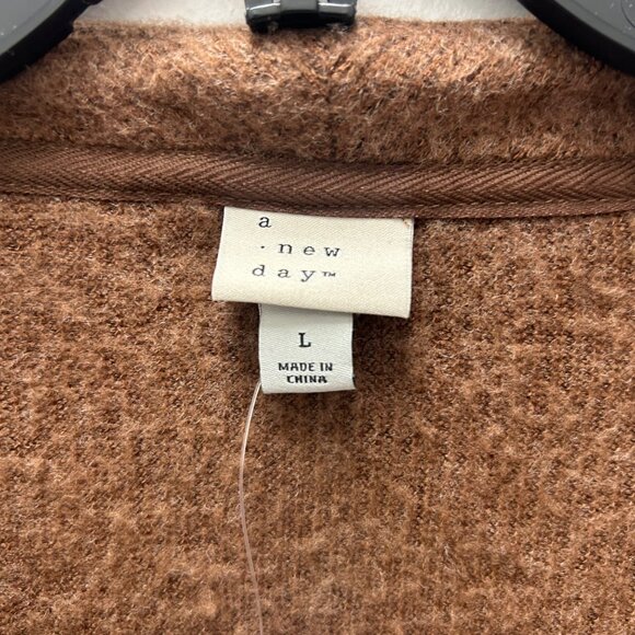 K-176 A New Day Women's Size Large Brown Long Sleeve Button-Down Cardigan Sweate - Picture 2 of 4